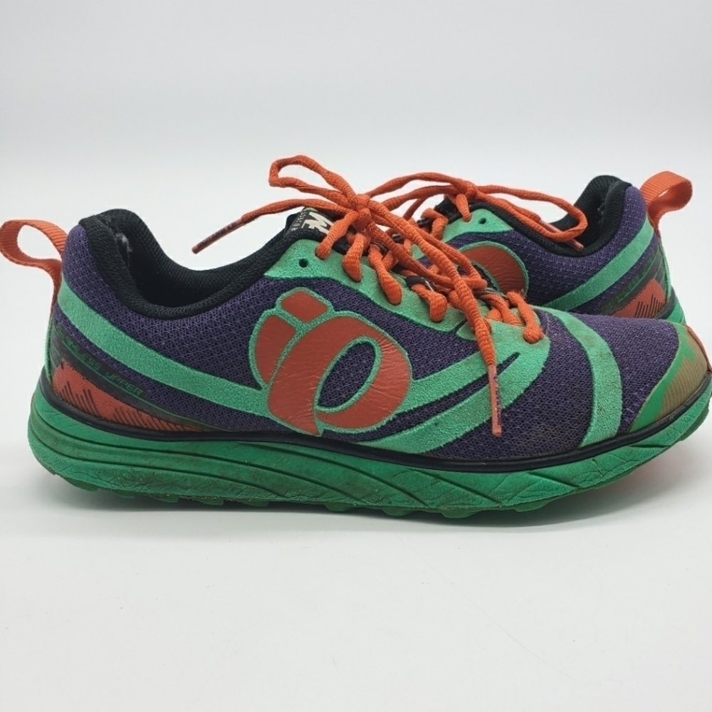 PEARL Izumi women US 7.5 green orange purple sneakers Project EM N2 trail shoes
